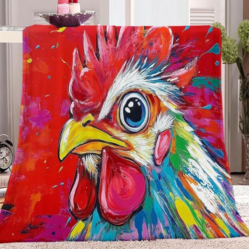 Kuscheldecke Flauschig Decke 150 x 200 cm Wohndecke Couchdecke Mikrofaser Sofaüberwurf Tagesdecke weiche warme Sofadecke mit Ölgemälde Tier Huhn Motiv Bunt Kuscheldecke Flauschig Decke 150 x 200 cm Wohndecke Couchdecke Mikrofaser Sofaüberwurf Tagesdecke weiche warme Sofadecke mit Ölgemälde Tier Huhn Motiv Bunt von Generic