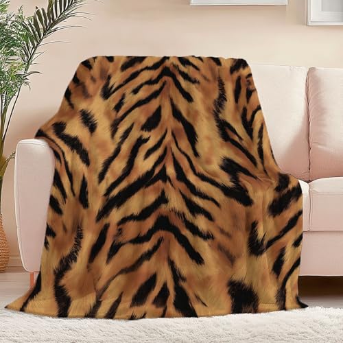 Kuscheldecke Flauschig Decke 150 x 200 cm Wohndecke Couchdecke Mikrofaser Sofaüberwurf Tagesdecke weiche warme Sofadecke mit Tigerfell Im Animalprint Motiv Braun Kuscheldecke Flauschig Decke 150 x 200 cm Wohndecke Couchdecke Mikrofaser Sofaüberwurf Tagesdecke weiche warme Sofadecke mit Tigerfell Im Animalprint Motiv Braun von Generic