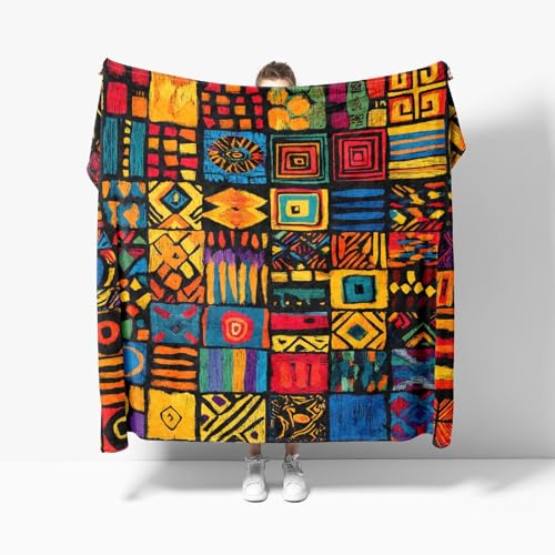 Kuscheldecke Flauschig Flanell Flauschdecke für Kinder Erwachsener XL 130x150 cm, Afrikanische Ethnische Stammessymbole Weich Leicht Sofadecke Tagesdecke, Bunt Wohndecke Warm für Alle Jahreszeiten Kuscheldecke Flauschig Flanell Flauschdecke für Kinder Erwachsener XL 130x150 cm, Afrikanische Ethnische Stammessymbole Weich Leicht Sofadecke Tagesdecke, Bunt Wohndecke Warm für Alle Jahreszeiten von Generic