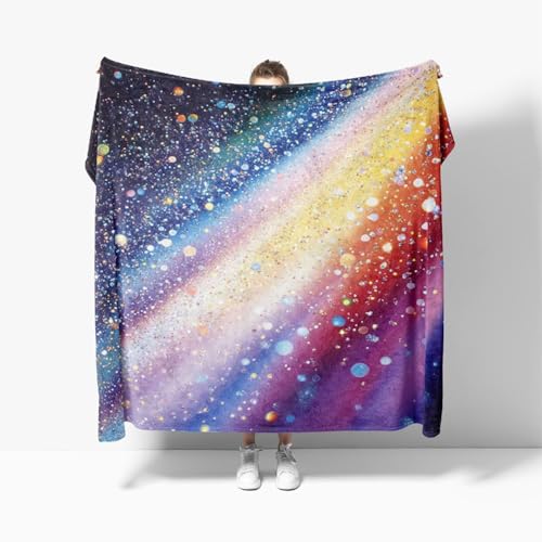 Kuscheldecke Flauschig Weiche Flanell Fleecedecke XL 150x200 cm - Regenbogen-Sternenlicht-Design Wohndecke Warm Sommerdecke Sofadecke, Bunt Tagesdecke für Erwachsene Kinder Schlafzimmer Kuscheldecke Flauschig Weiche Flanell Fleecedecke XL 150x200 cm - Regenbogen-Sternenlicht-Design Wohndecke Warm Sommerdecke Sofadecke, Bunt Tagesdecke für Erwachsene Kinder Schlafzimmer von Generic