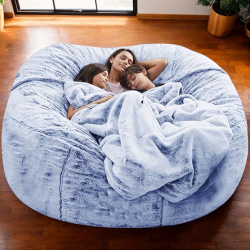 Kuschelspielzeug Aufbewahrung Sitzsack Abdeckung Nur Samt Verdickte Stretch Waschbarer Reißverschluss Keine Füllung Geeignet Wohnzimmer Terrasse Teenager Erwachsene,D,180 * 90cm von Generic