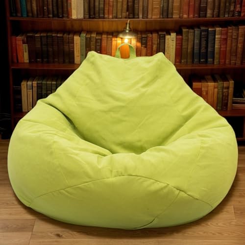 Kuscheltier Aufbewahrung Samt Sitzsack Abdeckung Nur Waschbar Verdickter Reißverschluss Stretch Keine Füllung Moderner Stil Sitzsäcke Teenager Erwachsene Schlafzimmer,Grün,105 * 115cm von Generic