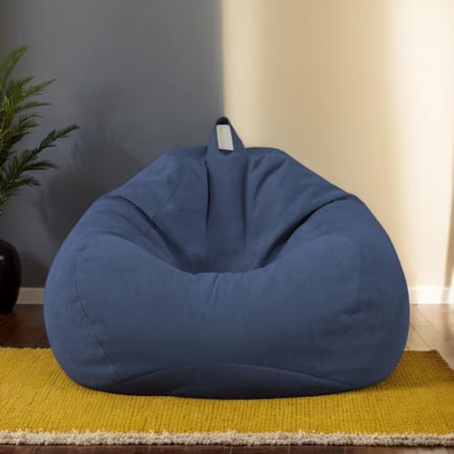 Kuscheltier Aufbewahrung Sitzsack Abdeckung Nur Stretch Samt Reißverschluss Keine Füllung Verdickt Waschbar Schlafzimmer Wohnzimmer Büro Terrasse Teenager Erwachsene,I,110 * 120cm von Generic