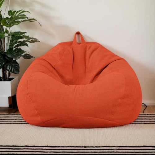 Kuscheltier Aufbewahrung Sitzsack Abdeckung Nur Stretch Samt Reißverschluss Keine Füllung Verdickt Waschbar Schlafzimmer Wohnzimmer Büro Terrasse Teenager Erwachsene,J,110 * 120cm von DOSYCOVUR