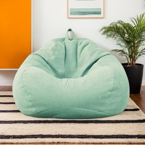 Kuscheltier Aufbewahrung Sitzsack Abdeckung Nur Stretch Samt Reißverschluss Keine Füllung Verdickt Waschbar Schlafzimmer Wohnzimmer Büro Terrasse Teenager Erwachsene,L,80 * 90cm von DOSYCOVUR