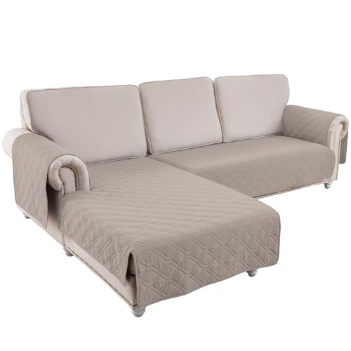 L-förmiger wasserdichter Sofabezug für Ecksofa 2 3 4 Sitzer Beige L Rechts Links L-Form Sofaüberwurf L-Form Sofaüberwurf von Generic