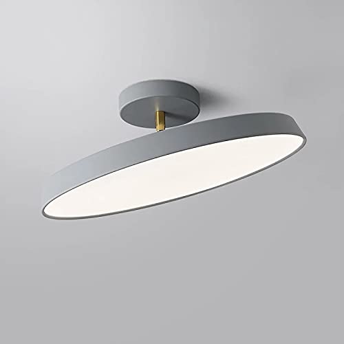 LED Deckenleuchte 360 Grad drehbar Nordic Stil Runde Deckenleuchte aus Aluminium für Schlafzimmer Flur Esszimmer Grau + Kaltweiß 40cm 36W von Generic