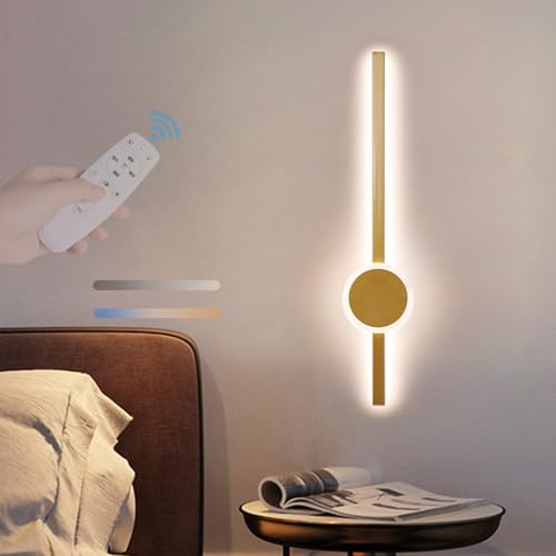 LED Dimmbare Wandleuchte 3 Farbtemperatur Wandlampe mit Fernbedienung Wandleuchte Modern Innen Lang 2700K-6500K Wand Aluminium für Wohnzimmer Schlafzimmer Flur LED Dimmbare Wandleuchte 3 Farbtemperatur Wandlampe mit Fernbedienung Wandleuchte Modern Innen Lang 2700K-6500K Wand Aluminium für Wohnzimmer Schlafzimmer Flur von Generic