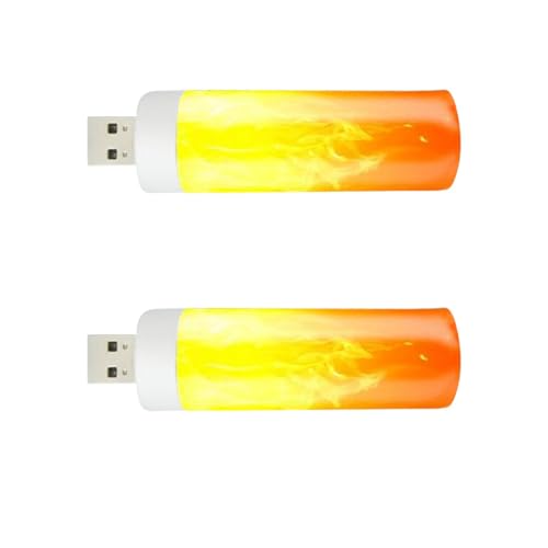 LED-Flammenbirne – Energiesparende LED-Flammenbirne, natürliche Glühbirnen | USB wiederaufladbare LED-Flammenlicht-Kaminlichter, warme Atmosphäre, LED-Flammeneffektlicht für Raumparty-Bar- von Generic