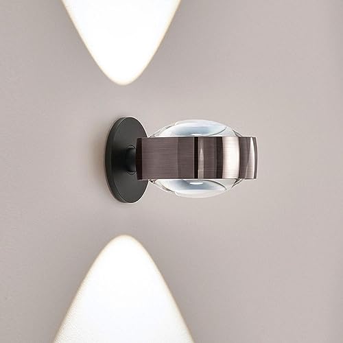 LED-Glas-Wandleuchte, Up-Down, antike gebürstete Wandleuchte, Aluminium, festverdrahtete Wandlampe für den Innenbereich, 6 W, Moderne Retro-Heimdekor-Beleuchtung für Flur, Treppe, Wohnzimmer, Bad LED-Glas-Wandleuchte, Up-Down, antike gebürstete Wandleuchte, Aluminium, festverdrahtete Wandlampe für den Innenbereich, 6 W, Moderne Retro-Heimdekor-Beleuchtung für Flur, Treppe, Wohnzimmer, Bad von Generic