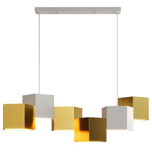 LED Hängelampe Esszimmer Pendelleuchte Quadratisch Kombinationsdesign Hängeleuchte Esstischlampe Höhenverstellbar Dreifarbiges Licht für Esszimmer Küche Bürolampe von Generic