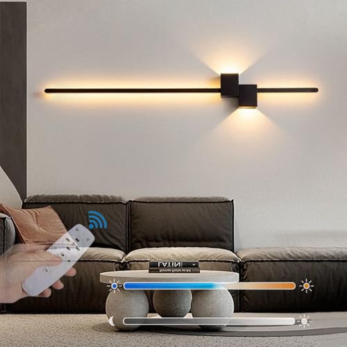 LED-Innen-dimmbare Wandleuchte mit Fernbedienung, Wandleuchte, Moderne Wand, 2700 K – 6500 K, kabellose Lange Streifen-Wandlampe für Wohnzimmer, Schlafzimmer, Badezimmer LED-Innen-dimmbare Wandleuchte mit Fernbedienung, Wandleuchte, Moderne Wand, 2700 K – 6500 K, kabellose Lange Streifen-Wandlampe für Wohnzimmer, Schlafzimmer, Badezimmer von Generic