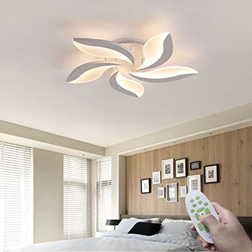 LED Moderne Deckenleuchte Dimmbar Kreativität Blumenform Deckenlampe Mit Fernbedienung Deckenleuchten 3000K-6000K Metall Acryl Schlafzimmer Wohnzimmer Restaurant Beleuchtung,9 Köpfe/?80CM von Generic