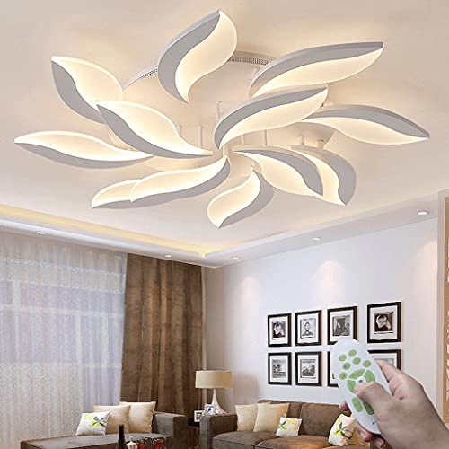LED Moderne Deckenleuchte Dimmbar Kreativität Blumenform Deckenlampe Mit Fernbedienung Deckenleuchten 3000K-6000K Metall Acryl Schlafzimmer Wohnzimmer Restaurant Beleuchtung,9 Köpfe/?80CM von Generic