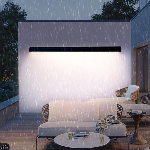 LED Wandleuchte Außenterrasse Wandlampe IP65 Wasserdicht Hof Wandleuchte Moderne Außen/Innen Deko Wand Lange Leiste Aluminium für Balkon Garten Flur von Generic