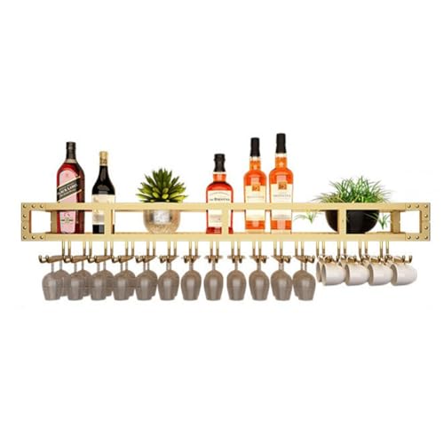 LED-Weinregal Wandmontage, industrielles hängendes Weinlikör-Flaschenregal aus Metall, schwebende Regale Display-Aufbewahrungsorganisator für die Heimbar (Farbe: Gold, Größe: 39,4 x 9,8 x 5, LED-Weinregal Wandmontage, industrielles hängendes Weinlikör-Flaschenregal aus Metall, schwebende Regale Display-Aufbewahrungsorganisator für die Heimbar (Farbe: Gold, Größe: 39,4 x 9,8 x 5, von Generic