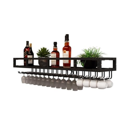 LED-Weinregal Wandmontiertes, industrielles hängendes Weinlikör-Flaschenregal aus Metall, schwebende Regale Display-Aufbewahrungsorganisator für die Heimbar (Farbe: Schwarz, Größe: 31,5 x 9, LED-Weinregal Wandmontiertes, industrielles hängendes Weinlikör-Flaschenregal aus Metall, schwebende Regale Display-Aufbewahrungsorganisator für die Heimbar (Farbe: Schwarz, Größe: 31,5 x 9, von Generic