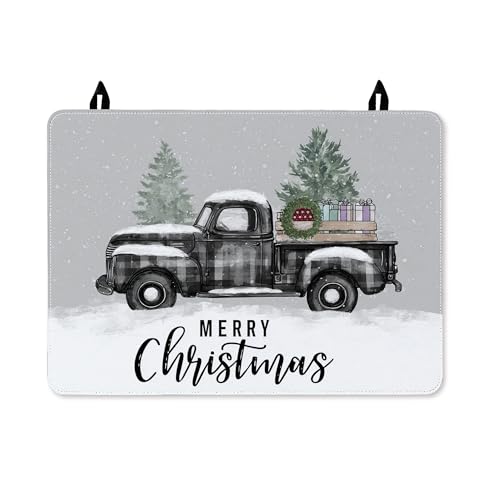 LKW-Herdabdeckung für Elektroherd, rustikale Weihnachtsbäume, Kranz, Weihnachten, grau, wasserdicht, Wohnmobil-Abdeckung für kleine Küchenräume, alltägliche Küche, Dekoration, 71,1 x 50,8 cm von Generic