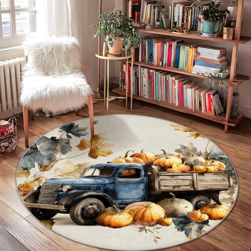 LKW-Teppich, rustikales Kürbisblatt, Herbst-Orange, rutschfeste Unterseite, ästhetischer Kreis, Fußmatte, Akzente, Teppich, Badezimmer, Eingangsbereich, Nachttisch, Waschküche, Dekoration, 122 x 122 LKW-Teppich, rustikales Kürbisblatt, Herbst-Orange, rutschfeste Unterseite, ästhetischer Kreis, Fußmatte, Akzente, Teppich, Badezimmer, Eingangsbereich, Nachttisch, Waschküche, Dekoration, 122 x 122 von Generic