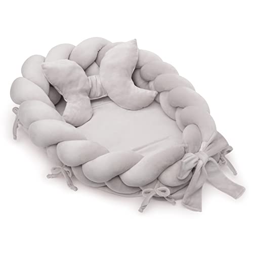 LUMALI Babynest XXL - Babynestchen 3 teiliges Set - Babynestchen Neugeborene Set - Cocoonababy, Baby Nestchen Mädchen aus Baumwolle - Nestchen Baby Perfekt für Neugeborene Geschenk - Bettnestchen von Generic