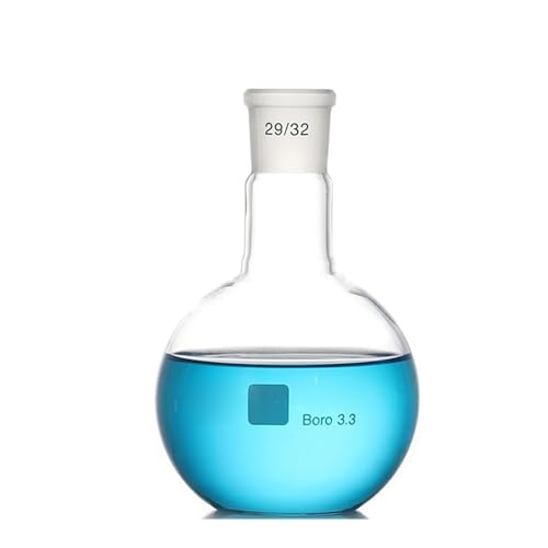 Laborglaswaren 1 stücke Standard Matt Mund19# 24# 29# einzigen Destillation Glaskolben Mit Flachem Boden Glas Kapazität 50ml Zu 2000ml(2000ml caliber24) von Generic
