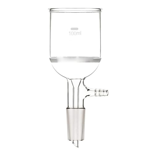 Laborglaswaren 100 ml 24/40 Glas-Büchner-Trichter mit Kern 10 mm Vakuumadapter(NO4 5-15um) von Generic