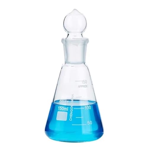 Laborglaswaren 50 ml/100 ml/150 ml/250 ml Glas Messkolben Mit Stopper Jod Fflask(150ml) von Generic