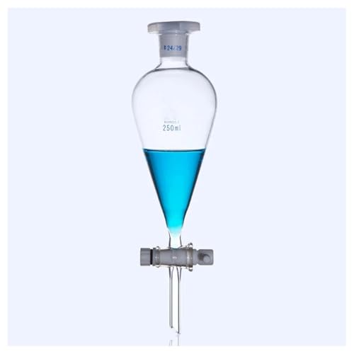 Laborglaswaren 60 125 250 500 1000 2000 ml birnenförmiger Trenntrichter mit Glas-PTFE-Kolben, Labor-Chemisches Experiment(1000ml PTFE Piston) von Generic