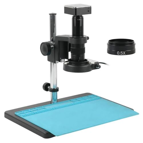 Labormikroskop-Teile 1080P 2K 48MP 4K HDMI USB VGA Industrielle Zoom 180X 300X Video Mikroskop Kamera 0,5 X objektiv for PCB Uhr Telefon Löten(48MP 2k 4K HDMI USB,200X) von Generic