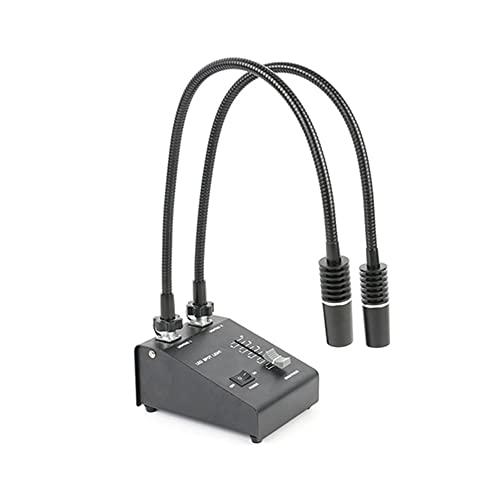 Labormikroskop-Teile 6W 6500K Industriemikroskop LED-Doppel-Schwanenhals-Beleuchtungslampe Spot-Licht-Lampe Fülllicht-Lampe + 60 LED-Ringlicht(A) von Generic