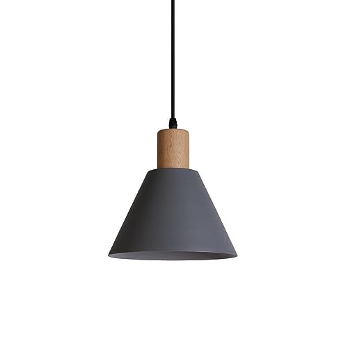 Lackierter Lampenschirm aus Schmiedeeisen, Hängelampe im nordischen minimalistischen Stil, Pendelleuchte mit E27-Schraube und Einzelkopf, Deckenlampe für die Nachttischbeleuchtung im Dachgeschoss Lackierter Lampenschirm aus Schmiedeeisen, Hängelampe im nordischen minimalistischen Stil, Pendelleuchte mit E27-Schraube und Einzelkopf, Deckenlampe für die Nachttischbeleuchtung im Dachgeschoss von Generic