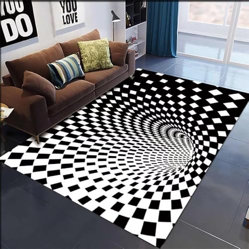 Läufer Teppich 3D Optische Täuschung rutschfest Kinder Spielzimmer Schlafzimmer Boden Rechteckige Teppiche (I,120 * 180cm) von Generic