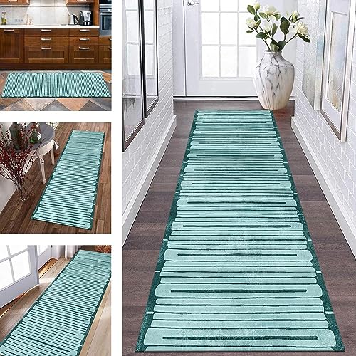 Läufer Teppich Küche Langer Flur Rutschfester Küchenteppich Teppichmatten 80 x 450 cm Küchenläufer Türkis 3D Korridor Teppichläufer Waschbar Meterware Flurläufer Wohnzimmer Schlafzimmer Brei Läufer Teppich Küche Langer Flur Rutschfester Küchenteppich Teppichmatten 80 x 450 cm Küchenläufer Türkis 3D Korridor Teppichläufer Waschbar Meterware Flurläufer Wohnzimmer Schlafzimmer Brei von Generic