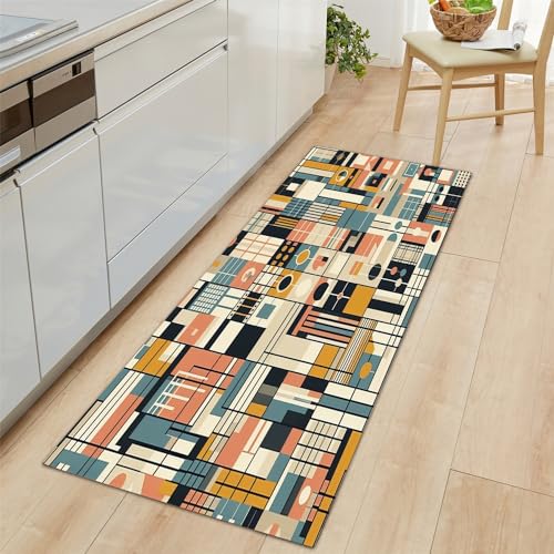Läufer Teppich Lang Flur rutschfest Waschbar Teppich Bunt, 60x180cm Küchen Teppich Microfiber Dauerhaft, Schlafzimmer Geometrische Streifenpunkte Carpet, für Esszimmer Flur Läufer Teppich Lang Flur rutschfest Waschbar Teppich Bunt, 60x180cm Küchen Teppich Microfiber Dauerhaft, Schlafzimmer Geometrische Streifenpunkte Carpet, für Esszimmer Flur von Generic