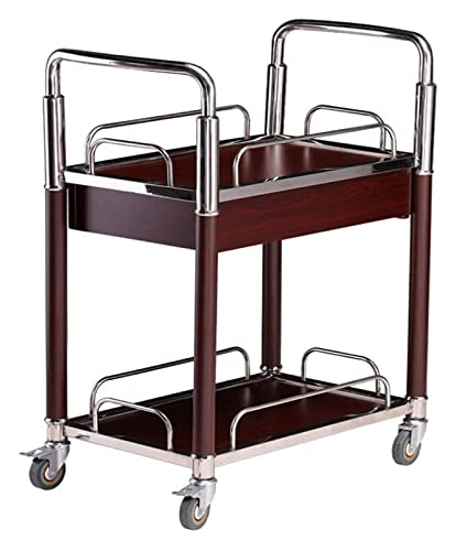 Lagerwagen, Bar-Servierwagen für Hotel, Business-Restaurant, abschließbarer Bar-Servierwagen, Tisch, Küche, Weinlagerwagen, Küchenregal, Metall und Massivholz, 2-stufiges Design Lagerwagen, Bar-Servierwagen für Hotel, Business-Restaurant, abschließbarer Bar-Servierwagen, Tisch, Küche, Weinlagerwagen, Küchenregal, Metall und Massivholz, 2-stufiges Design von Generic