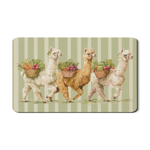 Lama-Abtropfmatten für Küchentheke, rustikaler Bauernhaus-Stil, saugfähiges Gummi-Abtropfgestell, Frühlingsblumen-Design, Abtropfunterlage für Küchentheke, Schutz, 30,5 x 50,8 cm von Generic
