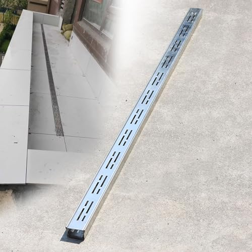 Landschaftsentwässerungsgraben 1 2 4 5 Zoll, Außenentwässerungskanal für Betonkiesauffahrten/schmale Wasserrinnenentwässerungslösungen mit Metallgitterkappen, unsichtbar von Generic