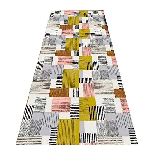 Lange Halle Teppich, Stapel 0.6Cm Geometrie Design Touch Weiche Hautfreundliche Langlebige Rutschfeste Verblassenändig Für Badezimmer Küche,/a/80X250Cm von Generic