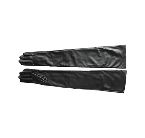 Lange Lederhandschuhe Für Damen Über Dem Ellenbogen, Modische Touchscreen-Handschuhe Aus Schaffell 70cm fleece lining 7 von Generic