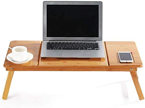Laptop-Betttisch, Laptop-Betttablett, Betttisch, Bambus-Laptoptisch, verstellbares Knietablett, Serviertablett, Frühstückstisch, Faltbarer Notebook-Computertisch von Generic