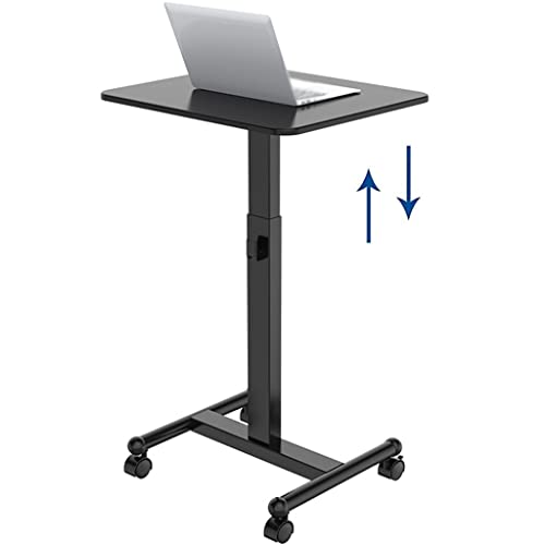 Laptop-Schreibtisch Mit Rollen, Höhenverstellbarer Stehschreibtisch, Beweglicher Multifunktionaler Computertisch, Anhebbarer 74,5-114,5 cm Computerarbeitsplatz, (Schwarz) von Generic