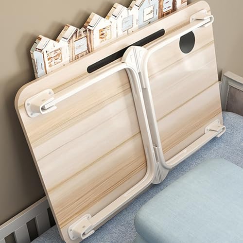 Laptoptisch, Faltbarer Laptop-Betttisch, Laptop-Schreibtisch mit Getränkehalter und seitlicher Schublade, Laptop-Betttablett mit Beinen for Arbeiten/Lesen auf dem Sofa(Walnut,60 * 40 * 28cm) von Generic