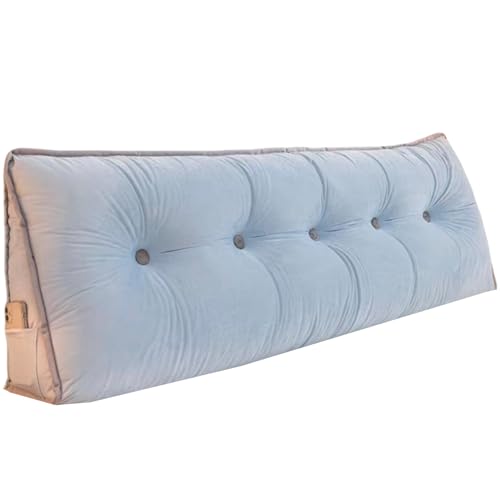 Large Wedge Pillows Headboard Triangular Rest Reading Pillow,Rückenkissen Keilkissen Bett Lesekissen，Rückenlehne Kissen for Sofa Lendenkissen Bettkopfteil(Sky Blue,100 * 50 * 20cm) von Generic