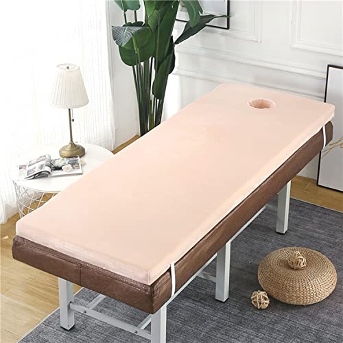 Lash Bed Topper Mit Waschbarem Bezug, 2,7 Zoll Dicke Massage-/Spa-Tischauflage Mit Atemloch, Faltbare Schlafunterlage Für Unterwegs Mit Gummibändern (Ohne Bett)/Beige/70 * 190Cm von Generic