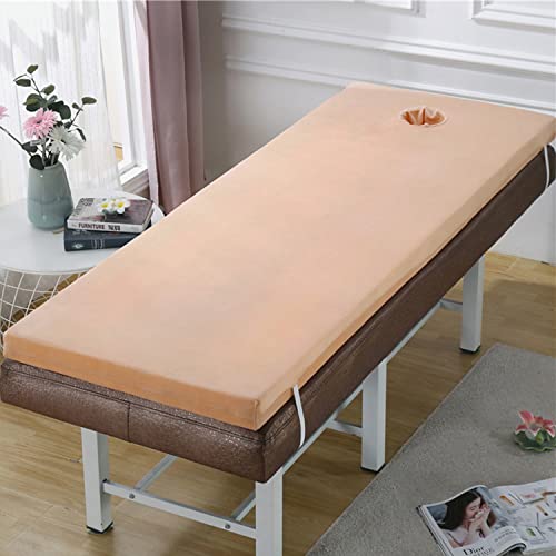 Lash Bed Topper Mit Waschbarem Bezug, 2,7 Zoll Dicke Massage-/Spa-Tischauflage Mit Atemloch, Faltbare Schlafunterlage Für Unterwegs Mit Gummibändern (Ohne Bett)/Camel/70 * 180Cm von Generic