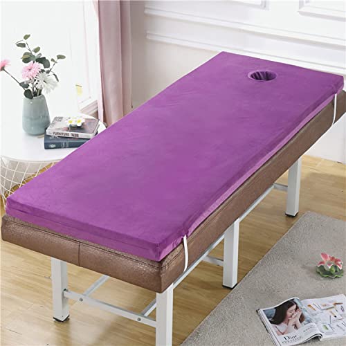 Lash Bed Topper Mit Waschbarem Bezug, 2,7 Zoll Dicke Massage-/Spa-Tischauflage Mit Atemloch, Faltbare Schlafunterlage Für Unterwegs Mit Gummibändern (Ohne Bett)/Purple/70 * 190Cm von Generic