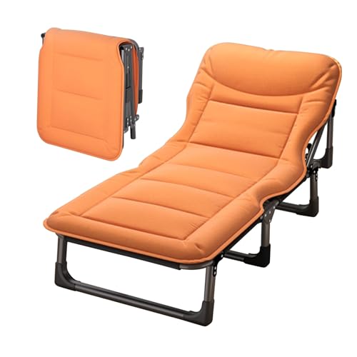Lastlager Gartenliege Campingbett Klappbett for Draußen 320 kg Belastbar Campingliege for Erwachsene Outdoor Indoor Garten Camping Reisen(Orange) von Generic