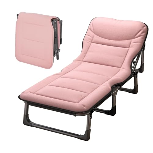 Lastlager Gartenliege Campingbett Klappbett for Draußen 320 kg Belastbar Campingliege for Erwachsene Outdoor Indoor Garten Camping Reisen(Pink) von Generic