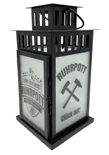 Laterne Ruhrpott Bergbau Kumpel Förderturm Metall mit Glas Glück auf von Generic