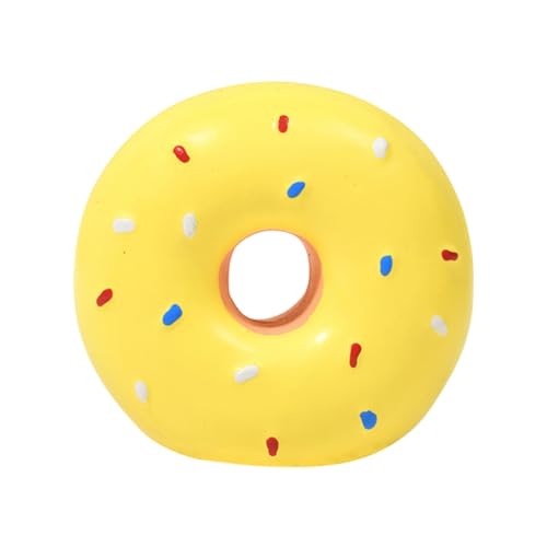 Latex Hund Quietschende Donut Geformt Kauen Für Welpen Langlebig Kauen Für Zahnen Hunde Interaktive Qmz269 (Yellow, 7cm) von Generic